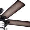 image:imageHunter Key Biscayne Outdoor or Indoor Rustic 54 inch Weathered Zinc  Ceiling Fan with LED Light Standard Mount Pull Chain For Bedroom Living Room Patio 59135Weathered Zinc