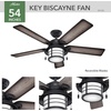 image:imageHunter Key Biscayne Outdoor or Indoor Rustic 54 inch Weathered Zinc  Ceiling Fan with LED Light Standard Mount Pull Chain For Bedroom Living Room Patio 59135Weathered Zinc