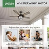image:imageHunter Key Biscayne Outdoor or Indoor Rustic 54 inch Weathered Zinc  Ceiling Fan with LED Light Standard Mount Pull Chain For Bedroom Living Room Patio 59135Onyx Bengal