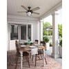 image:imageHunter Key Biscayne Outdoor or Indoor Rustic 54 inch Weathered Zinc  Ceiling Fan with LED Light Standard Mount Pull Chain For Bedroom Living Room Patio 59135Onyx Bengal