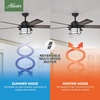 image:imageHunter Key Biscayne Outdoor or Indoor Rustic 54 inch Weathered Zinc  Ceiling Fan with LED Light Standard Mount Pull Chain For Bedroom Living Room Patio 59135Weathered Zinc