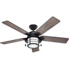 image:imageHunter Key Biscayne Outdoor or Indoor Rustic 54 inch Weathered Zinc  Ceiling Fan with LED Light Standard Mount Pull Chain For Bedroom Living Room Patio 59135Weathered Zinc