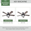 image:imageHunter Key Biscayne Outdoor or Indoor Rustic 54 inch Weathered Zinc  Ceiling Fan with LED Light Standard Mount Pull Chain For Bedroom Living Room Patio 59135Weathered Zinc