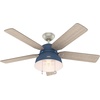 image:imageHunter Mill Valley Outdoor or Indoor Ceiling Fan 52 inch Matte BlackIndigo Blue