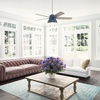 image:imageHunter Mill Valley Outdoor or Indoor Ceiling Fan 52 inch Matte BlackIndigo Blue