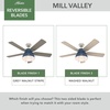 image:imageHunter Mill Valley Outdoor or Indoor Ceiling Fan 52 inch Matte BlackIndigo Blue