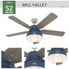 image:imageHunter Mill Valley Outdoor or Indoor Ceiling Fan 52 inch Matte BlackIndigo Blue