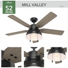 image:imageHunter Mill Valley Outdoor or Indoor Ceiling Fan 52 inch Matte BlackMatte Black