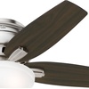image:imageHunter Newsome Indoor Ceiling Fan Pull Chain 42 inch Premier Bronze  with LED Light Low Profile Flush Mount 5 Blades For Bedroom Living Room 51081Brushed Nickel