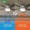 image:imageHunter Newsome Indoor Ceiling Fan Pull Chain 42 inch Premier Bronze  with LED Light Low Profile Flush Mount 5 Blades For Bedroom Living Room 51081Brushed Nickel