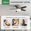 image:imageHunter Newsome Indoor Ceiling Fan Pull Chain 42 inch Premier Bronze  with LED Light Low Profile Flush Mount 5 Blades For Bedroom Living Room 51081Brushed Nickel