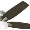 image:imageHunter Newsome Indoor Ceiling Fan Pull Chain 42 inch Premier Bronze  with LED Light Low Profile Flush Mount 5 Blades For Bedroom Living Room 51081Brushed Nickel