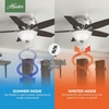 image:imageHunter Newsome Indoor Ceiling Fan Pull Chain 42 inch Premier Bronze  with LED Light Low Profile Flush Mount 5 Blades For Bedroom Living Room 51081Brushed Nickel