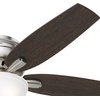 image:imageHunter Newsome Indoor Ceiling Fan Pull Chain 42 inch Premier Bronze  with LED Light Low Profile Flush Mount 5 Blades For Bedroom Living Room 51081Brushed Nickel