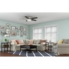 image:imageHunter Newsome Indoor Ceiling Fan Pull Chain 42 inch Premier Bronze  with LED Light Low Profile Flush Mount 5 Blades For Bedroom Living Room 51081Brushed Nickel