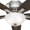 image:imageHunter Newsome Indoor Ceiling Fan Pull Chain 42 inch Premier Bronze  with LED Light Low Profile Flush Mount 5 Blades For Bedroom Living Room 51081Brushed Nickel