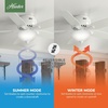 image:imageHunter Newsome Indoor Ceiling Fan Pull Chain 42 inch Premier Bronze  with LED Light Low Profile Flush Mount 5 Blades For Bedroom Living Room 51081Fresh White