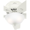 image:imageHunter Newsome Indoor Ceiling Fan Pull Chain 42 inch Premier Bronze  with LED Light Low Profile Flush Mount 5 Blades For Bedroom Living Room 51081Fresh White