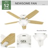 image:imageHunter Newsome Indoor Ceiling Fan Pull Chain 42 inch Premier Bronze  with LED Light Low Profile Flush Mount 5 Blades For Bedroom Living Room 51081Fresh White