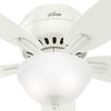 image:imageHunter Newsome Indoor Ceiling Fan Pull Chain 42 inch Premier Bronze  with LED Light Low Profile Flush Mount 5 Blades For Bedroom Living Room 51081Fresh White