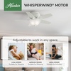 image:imageHunter Newsome Indoor Ceiling Fan Pull Chain 42 inch Premier Bronze  with LED Light Low Profile Flush Mount 5 Blades For Bedroom Living Room 51081Fresh White