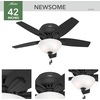 image:imageHunter Newsome Indoor Ceiling Fan Pull Chain 42 inch Premier Bronze  with LED Light Low Profile Flush Mount 5 Blades For Bedroom Living Room 51081Matte Black
