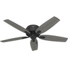image:imageHunter Newsome Indoor Ceiling Fan Pull Chain 42 inch Premier Bronze  with LED Light Low Profile Flush Mount 5 Blades For Bedroom Living Room 51081Matte Black