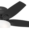 image:imageHunter Newsome Indoor Ceiling Fan Pull Chain 42 inch Premier Bronze  with LED Light Low Profile Flush Mount 5 Blades For Bedroom Living Room 51081Matte Black