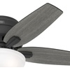 image:imageHunter Newsome Indoor Ceiling Fan Pull Chain 42 inch Premier Bronze  with LED Light Low Profile Flush Mount 5 Blades For Bedroom Living Room 51081Matte Black