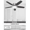 image:imageHunter Newsome Indoor Ceiling Fan Pull Chain 42 inch Premier Bronze  with LED Light Low Profile Flush Mount 5 Blades For Bedroom Living Room 51081Matte Black
