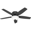 image:imageHunter Newsome Indoor Ceiling Fan Pull Chain 42 inch Premier Bronze  with LED Light Low Profile Flush Mount 5 Blades For Bedroom Living Room 51081Matte Black