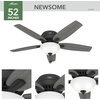 image:imageHunter Newsome Indoor Ceiling Fan Pull Chain 42 inch Premier Bronze  with LED Light Low Profile Flush Mount 5 Blades For Bedroom Living Room 51081Matte Black