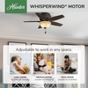 image:imageHunter Newsome Indoor Ceiling Fan Pull Chain 42 inch Premier Bronze  with LED Light Low Profile Flush Mount 5 Blades For Bedroom Living Room 51081Premier Bronze
