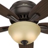 image:imageHunter Newsome Indoor Ceiling Fan Pull Chain 42 inch Premier Bronze  with LED Light Low Profile Flush Mount 5 Blades For Bedroom Living Room 51081Premier Bronze