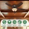 image:imageHunter Newsome Indoor Ceiling Fan Pull Chain 42 inch Premier Bronze  with LED Light Low Profile Flush Mount 5 Blades For Bedroom Living Room 51081Premier Bronze