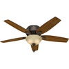 image:imageHunter Newsome Indoor Ceiling Fan Pull Chain 42 inch Premier Bronze  with LED Light Low Profile Flush Mount 5 Blades For Bedroom Living Room 51081Premier Bronze