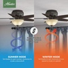 image:imageHunter Newsome Indoor Ceiling Fan Pull Chain 42 inch Premier Bronze  with LED Light Low Profile Flush Mount 5 Blades For Bedroom Living Room 51081Premier Bronze