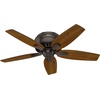 image:imageHunter Newsome Indoor Ceiling Fan Pull Chain 42 inch Premier Bronze  with LED Light Low Profile Flush Mount 5 Blades For Bedroom Living Room 51081Premier Bronze