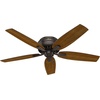 image:imageHunter Newsome Indoor Ceiling Fan Pull Chain 42 inch Premier Bronze  with LED Light Low Profile Flush Mount 5 Blades For Bedroom Living Room 51081Premier Bronze
