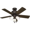 image:imageHunter Prim Indoor Ceiling Fan with LED Lights and Pull Chain Control 42 Premier Bronze
