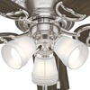 image:imageHunter Prim Indoor Low Profile Ceiling Fan with LED Light and Pull Chain Control 52 Brushed Nickel