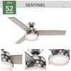 image:imageHunter Sentinel Indoor Ceiling Fan 3 Blades 52 inch Brushed Slate  with LED Light and Remote Control Standard Mount For Bedroom Living Room Kitchen 59211Brushed Nickel