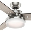 image:imageHunter Sentinel Indoor Ceiling Fan 3 Blades 52 inch Brushed Slate  with LED Light and Remote Control Standard Mount For Bedroom Living Room Kitchen 59211Brushed Nickel
