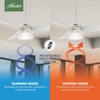 image:imageHunter Sentinel Indoor Ceiling Fan 3 Blades 52 inch Brushed Slate  with LED Light and Remote Control Standard Mount For Bedroom Living Room Kitchen 59211White
