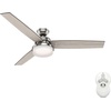 image:imageHunter Sentinel Indoor Ceiling Fan 3 Blades 52 inch Brushed Slate  with LED Light and Remote Control Standard Mount For Bedroom Living Room Kitchen 59211Brushed Nickel