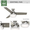 image:imageHunter Sentinel Indoor Ceiling Fan 3 Blades 52 inch Brushed Slate  with LED Light and Remote Control Standard Mount For Bedroom Living Room Kitchen 59211Brushed Nickel