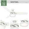 image:imageHunter Sentinel Indoor Ceiling Fan 3 Blades 52 inch Brushed Slate  with LED Light and Remote Control Standard Mount For Bedroom Living Room Kitchen 59211White