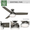 image:imageHunter Sentinel Indoor Ceiling Fan 3 Blades 52 inch Brushed Slate  with LED Light and Remote Control Standard Mount For Bedroom Living Room Kitchen 59211Brushed Slate