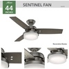 image:imageHunter Sentinel Indoor Ceiling Fan 3 Blades 52 inch Brushed Slate  with LED Light and Remote Control Standard Mount For Bedroom Living Room Kitchen 59211Brushed Slate