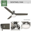 image:imageHunter Sentinel Indoor Ceiling Fan 3 Blades 52 inch Brushed Slate  with LED Light and Remote Control Standard Mount For Bedroom Living Room Kitchen 59211Brushed Nickel
